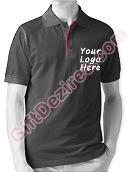 Black Melange Color Company Logo T Shirts